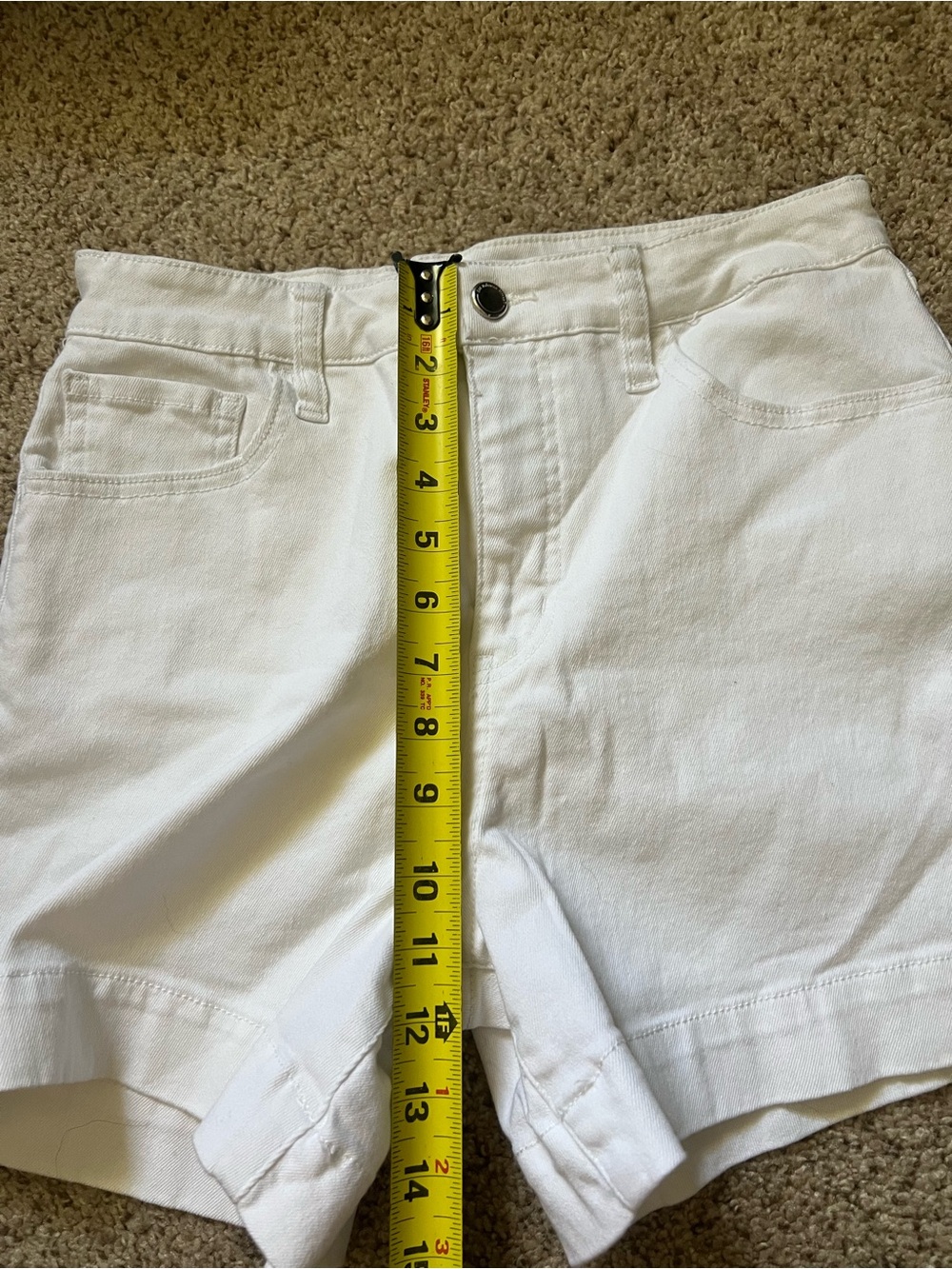 Rebecca‎ Minkoff White High-Rise Denim Shorts - Picture 12 of 13